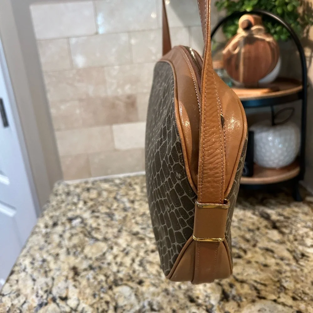 Nina Ricci Shoulder Bag Giraffe Pattern Brown